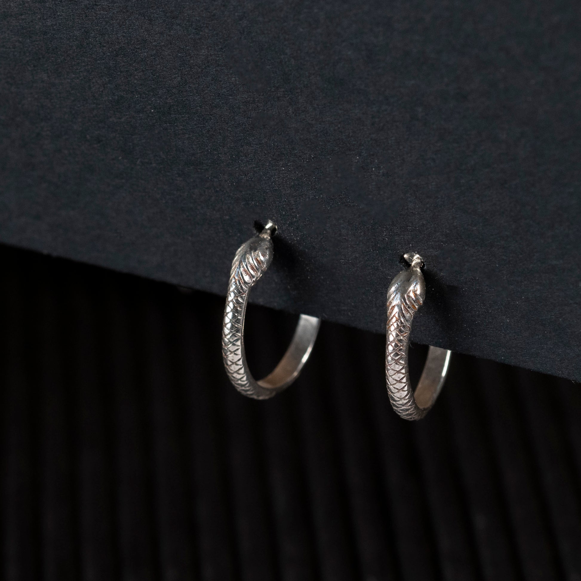 Tiny Snake post hoop earrings