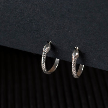 Tiny Snake post hoop earrings