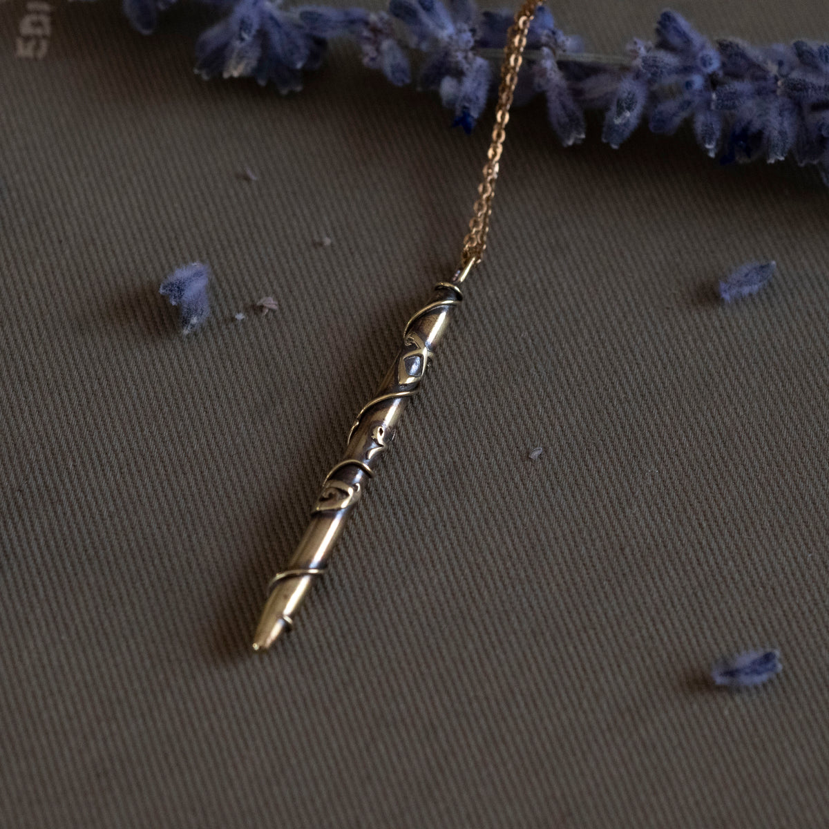 Tiny Brass Stele Necklace - Hebel Design