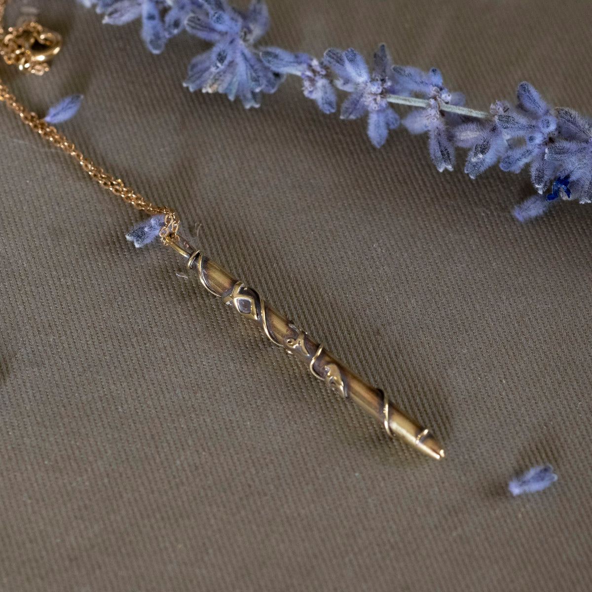 Tiny Brass Stele Necklace - Hebel Design