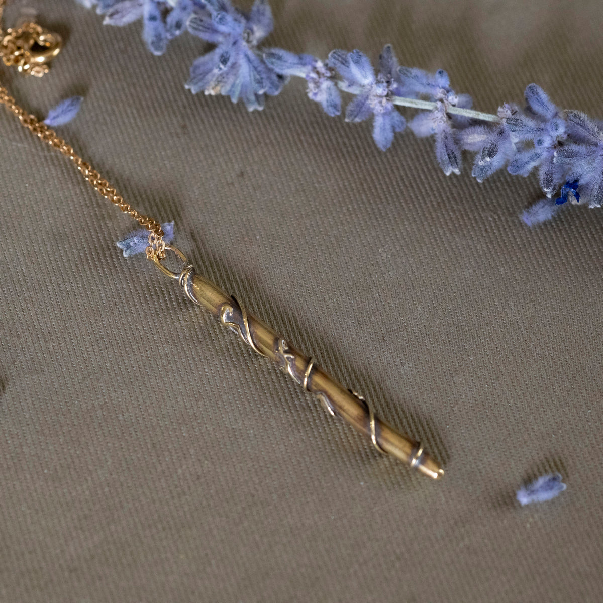 Tiny Brass Stele Necklace - Hebel Design