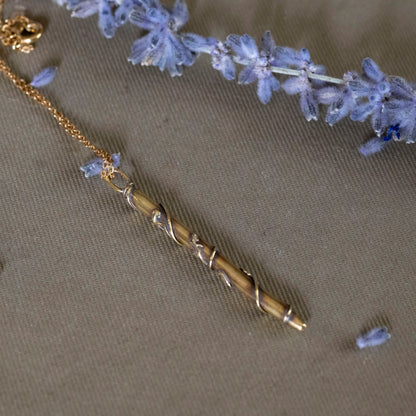 Tiny Brass Stele Necklace - Hebel Design