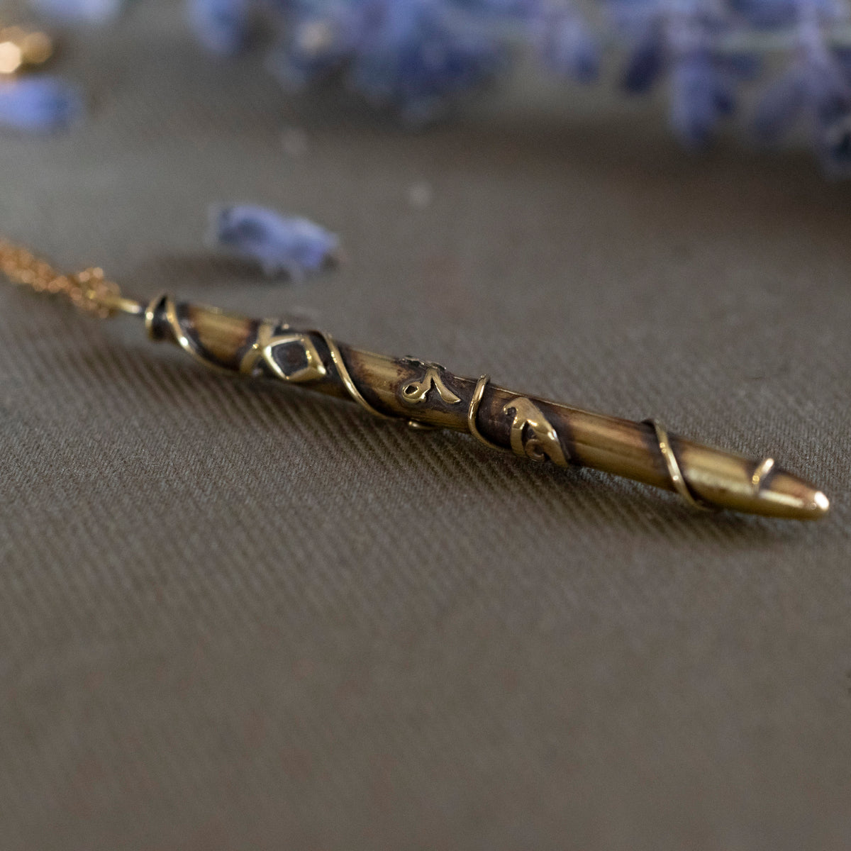 Tiny Brass Stele Necklace - Hebel Design