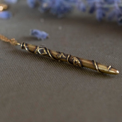 Tiny Brass Stele Necklace - Hebel Design