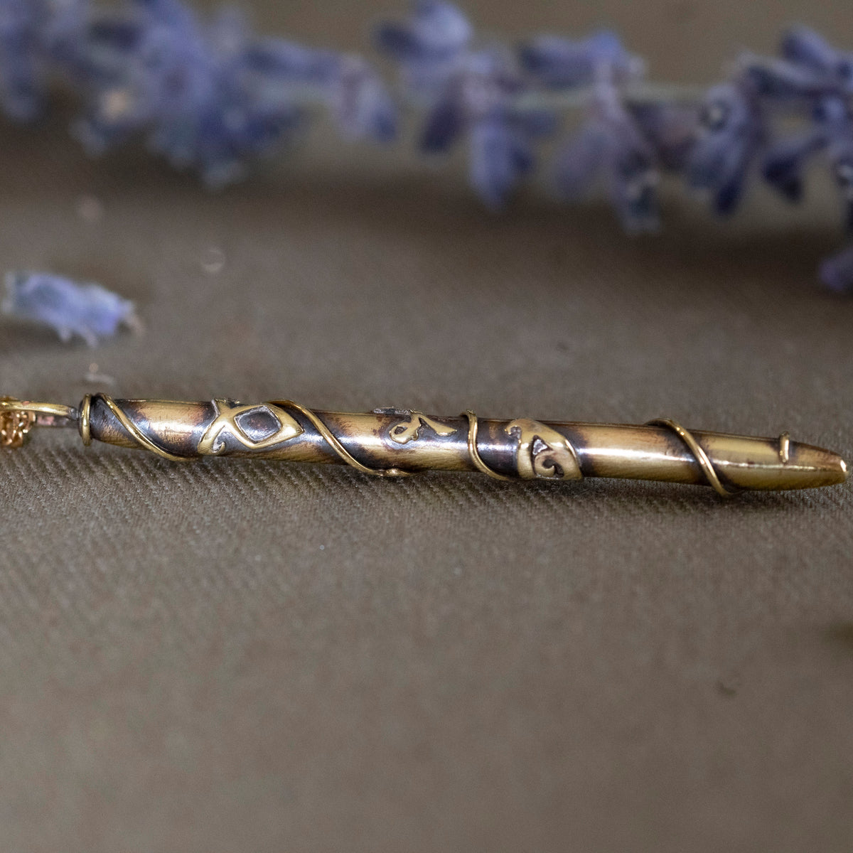 Tiny Brass Stele Necklace - Hebel Design