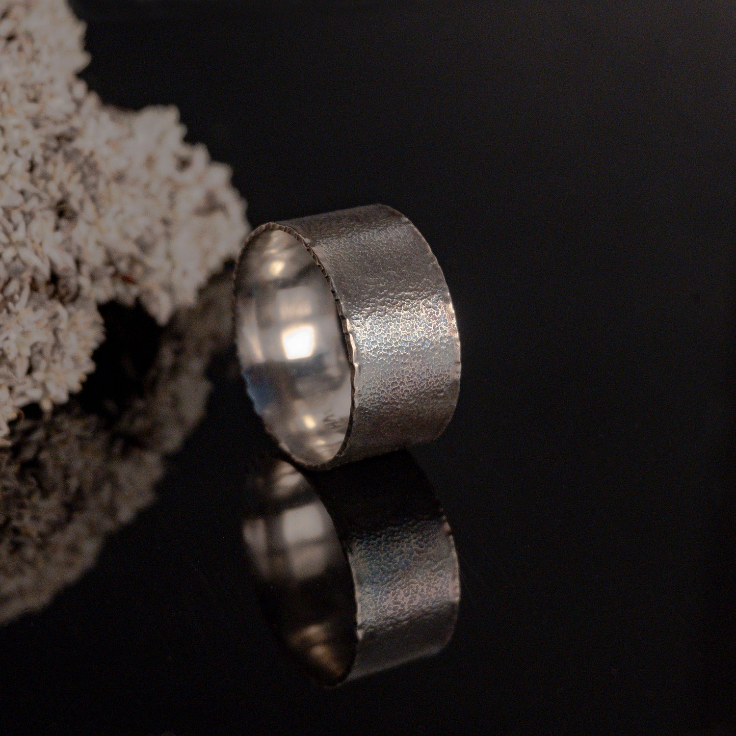 Wide Band Textured Ring