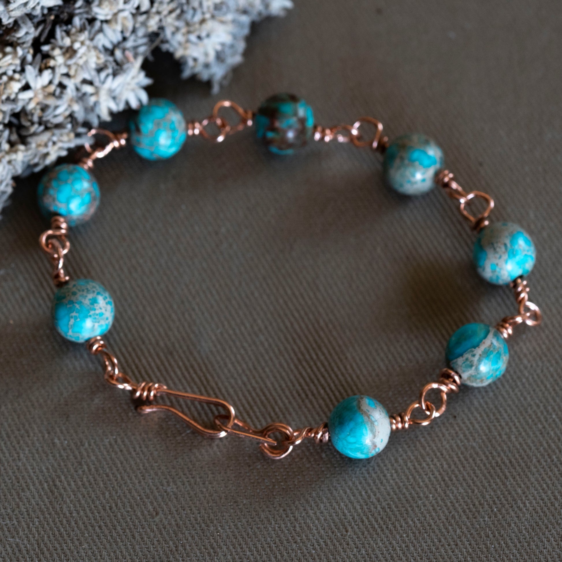 Wire wrapped Stone bracelets - Hebel Design