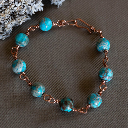 Wire wrapped Stone bracelets - Hebel Design