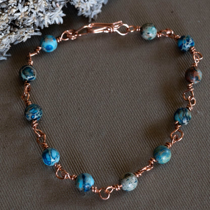 Wire wrapped Stone bracelets - Hebel Design