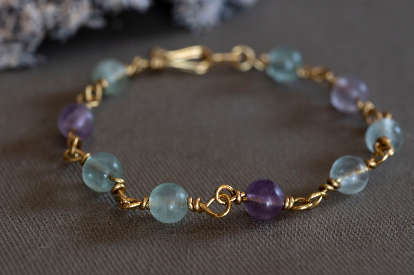 Wire wrapped Stone bracelets - Hebel Design