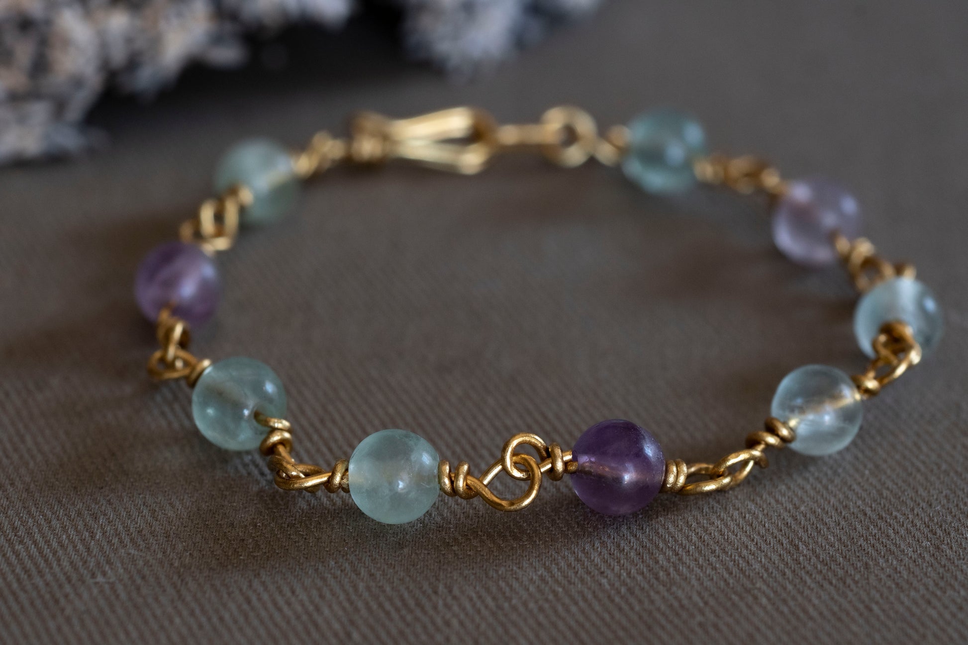 Wire wrapped Stone bracelets - Hebel Design