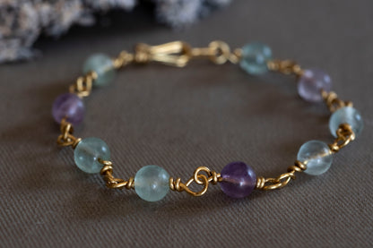 Wire wrapped Stone bracelets - Hebel Design