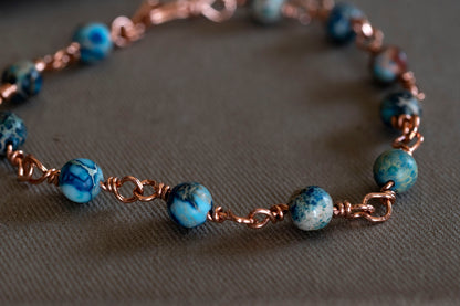 Wire wrapped Stone bracelets - Hebel Design