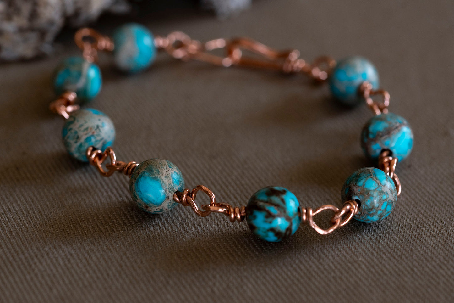 Wire wrapped Stone bracelets - Hebel Design