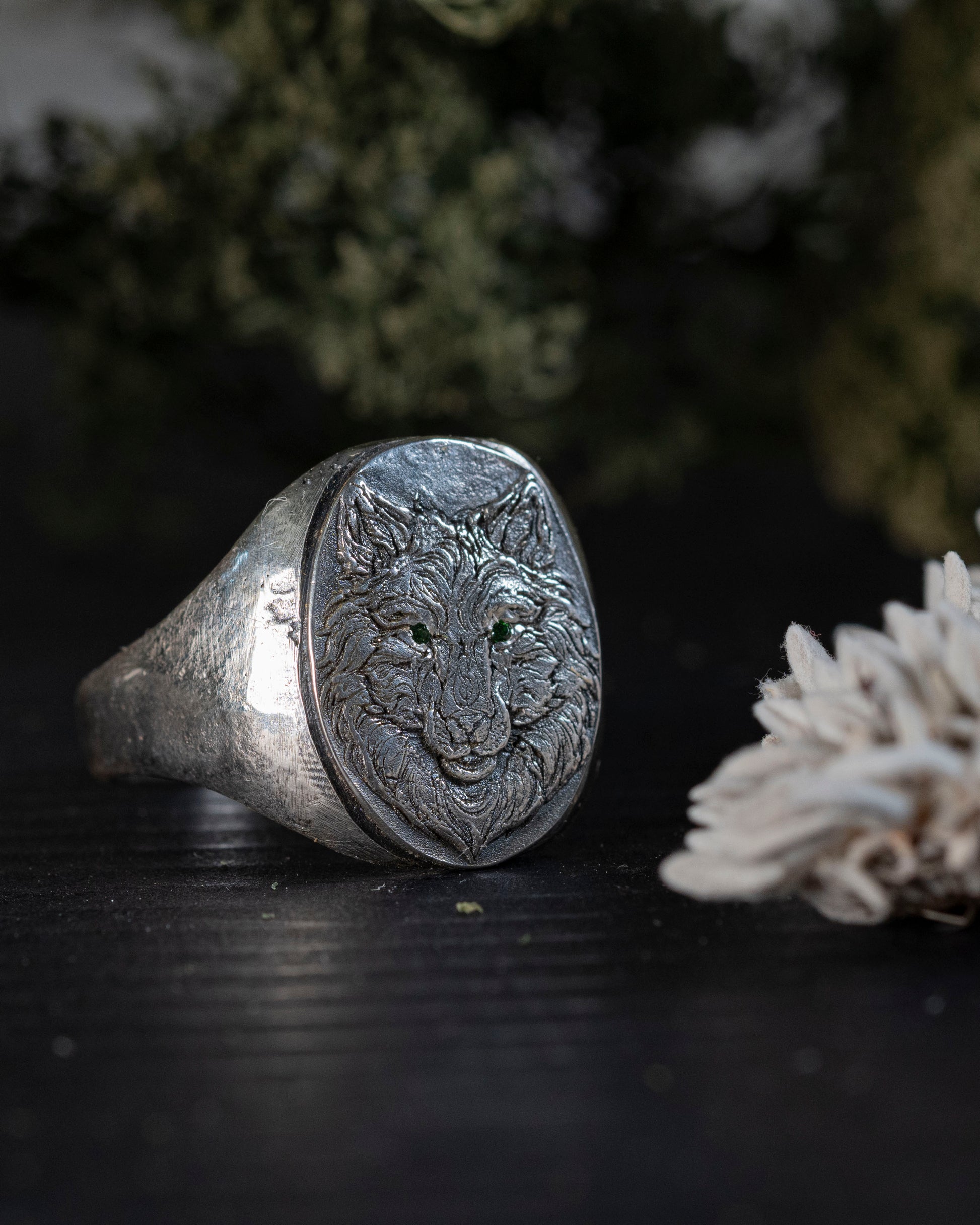 Officially licensed Wolfe family silver signet ring 