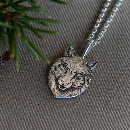 Small version of the Wolfe Family Shield pendant