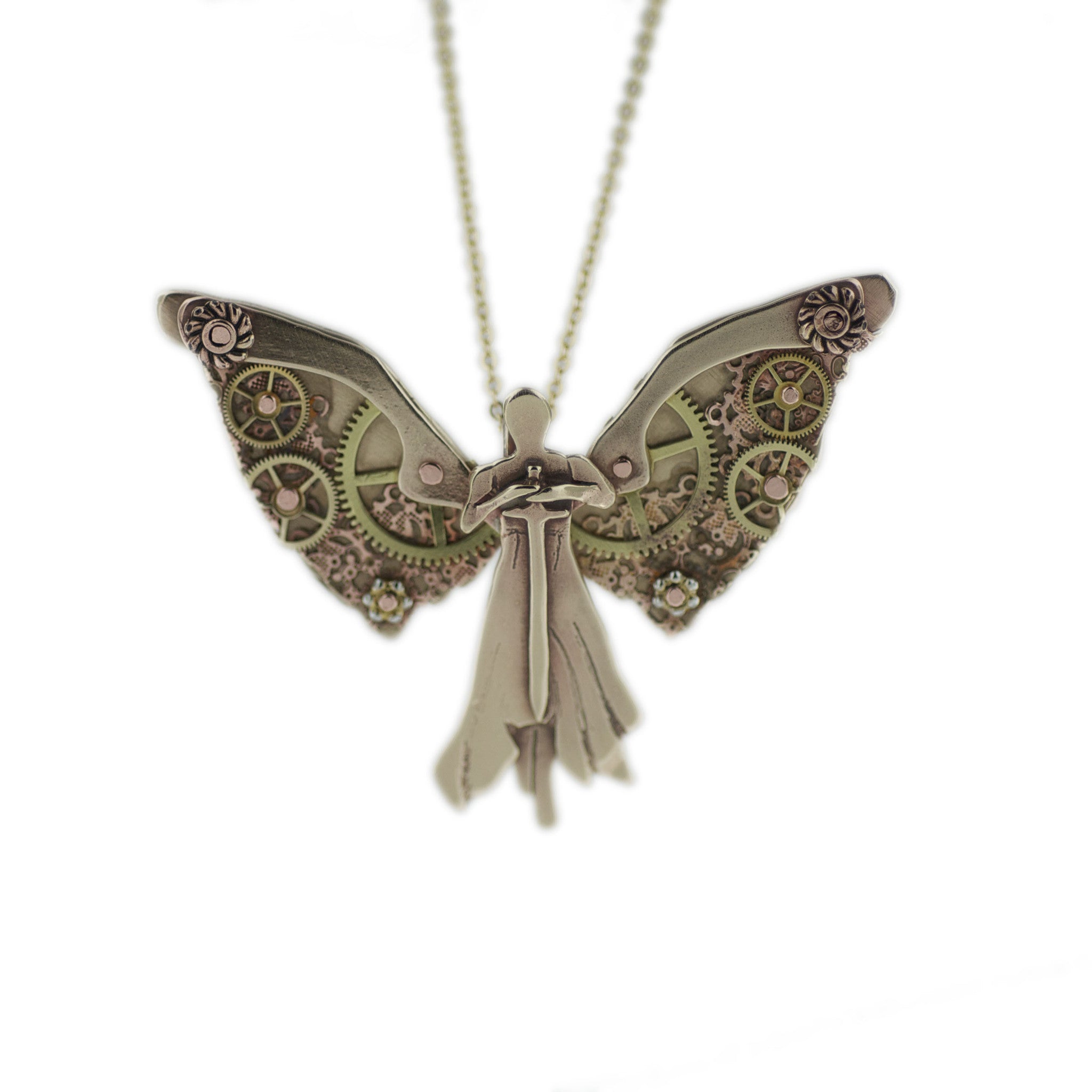 Clockwork deals angel necklace